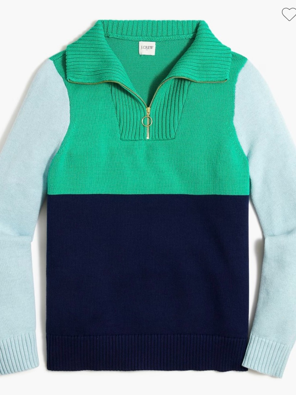 J. Crew Colorblock Half-Zip Sweater